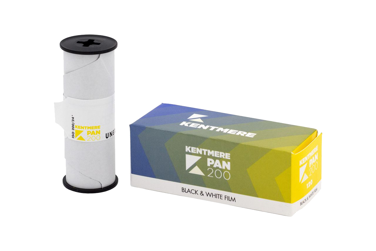kentmere pan iso 200 black & white film 120 roll