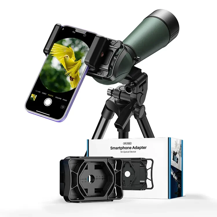 apexel smartphone holder for spotting scopes, telescopes, binoculars & microscopes
