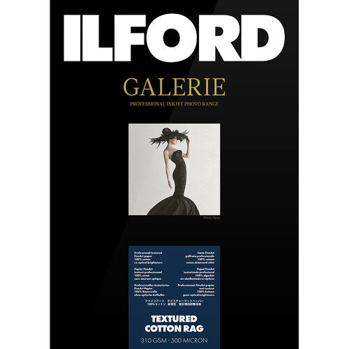 ilford galerie textured cotton rag 310gsm a3+ 25 sheets gptc19