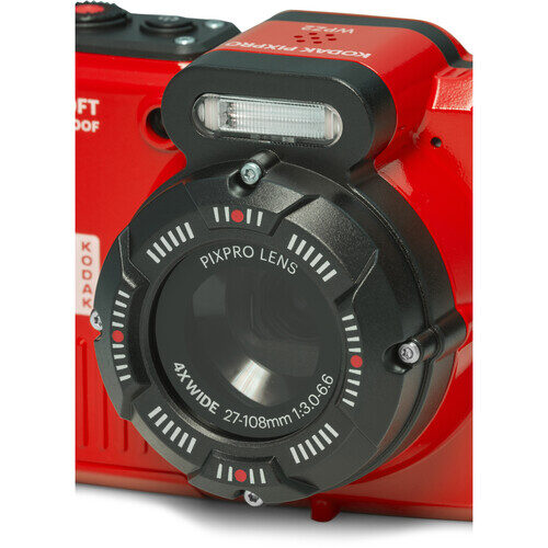 kodak pixpro wpz2 waterproof digital camera red