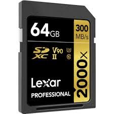 lexar 64gb sdxc 2000x uhs 2 (u3) v90 300mb/s*