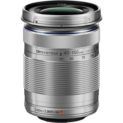 om system 40 150mm f4.0 5.6 r micro four thirds lens silver