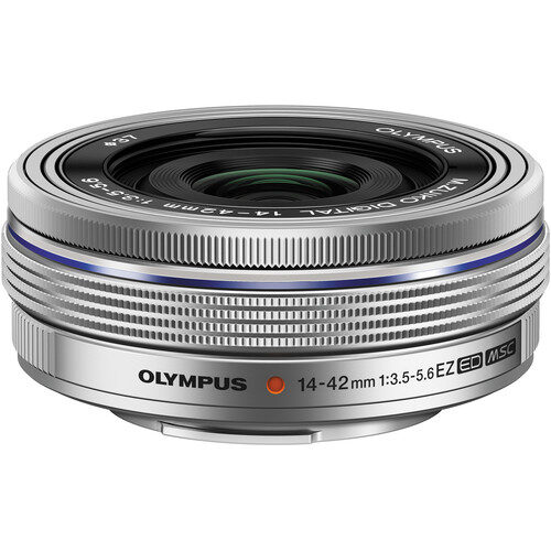 om system m.zuiko 14 42mm f3.5 5.6 ez pancake micro four thirds lens silver