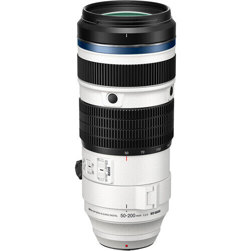 om system m. zuiko digital ed 50 200mm f2.8 is pro lens white