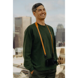 peak design form leather camera strap long amber