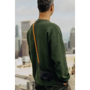 peak design form leather camera strap long amber