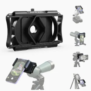 apexel self locking/rotatable smartphone adapter for spotting scopes, telescopes, binoculars & microscopes apl f002x