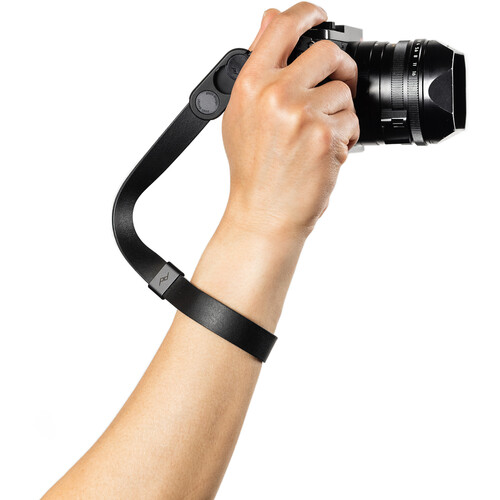 peak design cuff leather camera strap wrist black