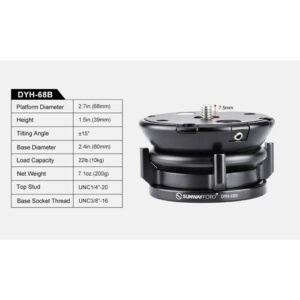 sunwayfoto dyh 68 leveling base with butterfly collar